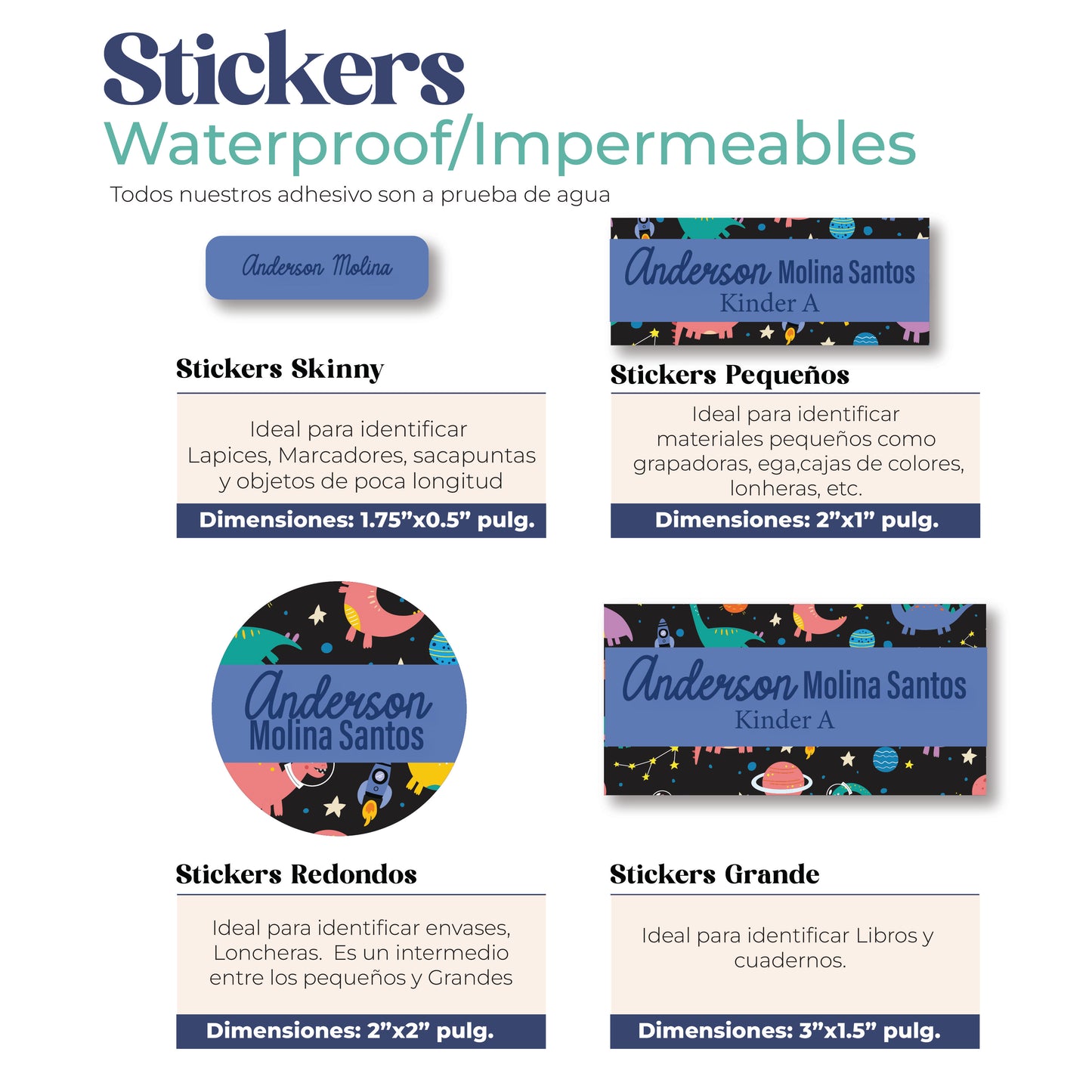 Stickers Waterproof Colores