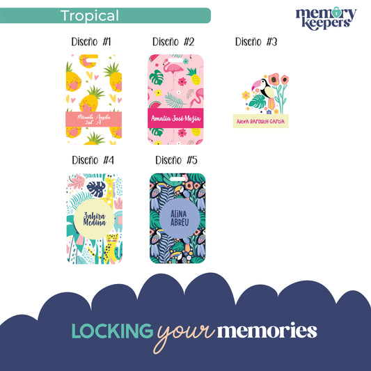 Tags Acrilico o PVC Tropical