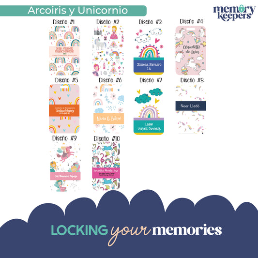Tags Acrilico o PVC Arcoiris Y Unicornios