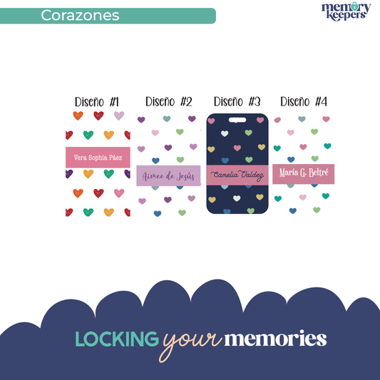 Tags Acrilico o PVC Corazones
