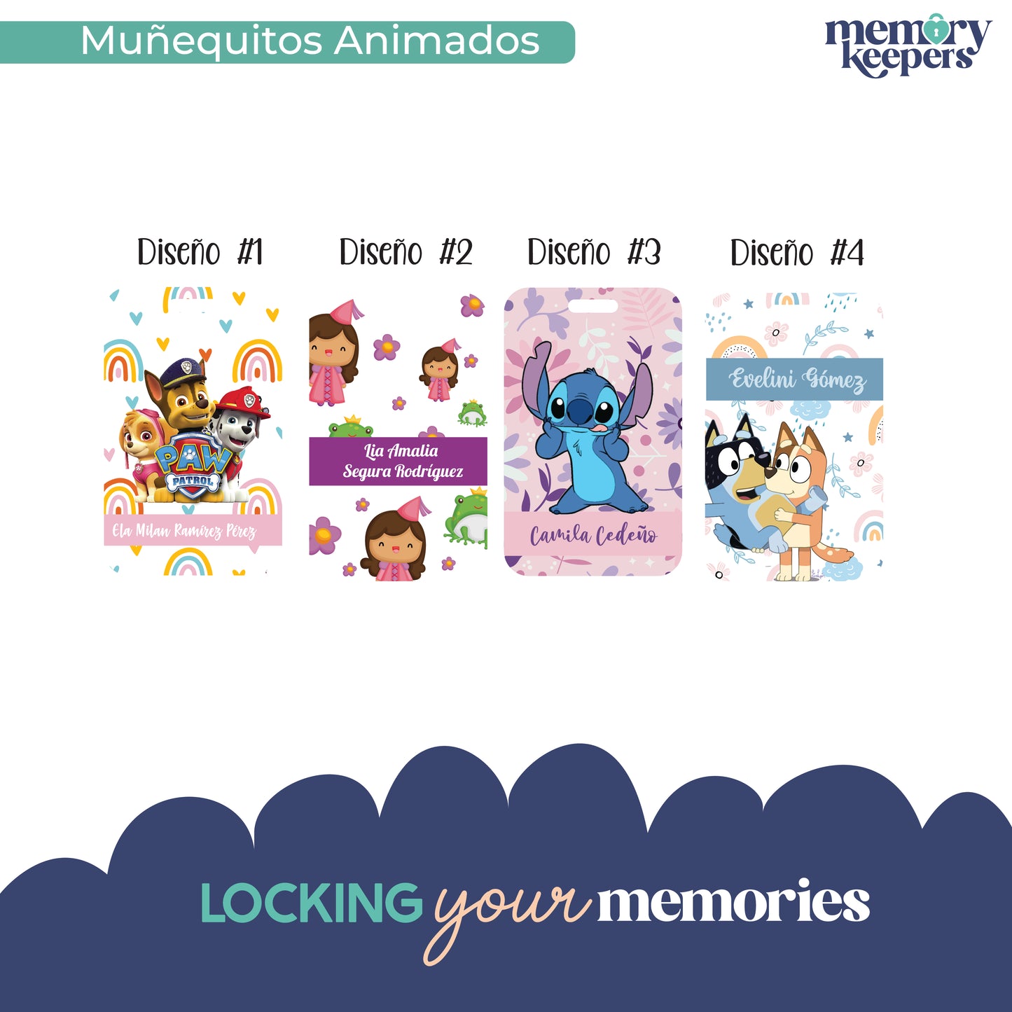 Tags Acrilico o PVC Muñequitos Animados I